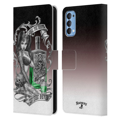 Alchemy Gothic Woman Devil's Green Dew Leather Book Wallet Case Cover For OPPO Reno 4 5G
