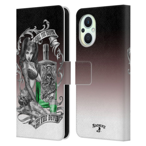 Alchemy Gothic Woman Devil's Green Dew Leather Book Wallet Case Cover For OPPO Reno8 Lite