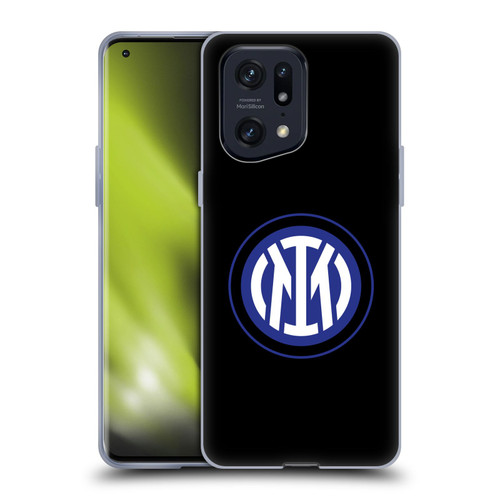 Fc Internazionale Milano Badge Logo On Black Soft Gel Case for OPPO Find X5 Pro