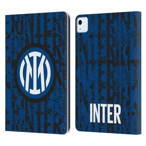 Fc Internazionale Milano Patterns Snake Wordmark Leather Book Wallet Case Cover For Apple iPad Air 2020 / 2022