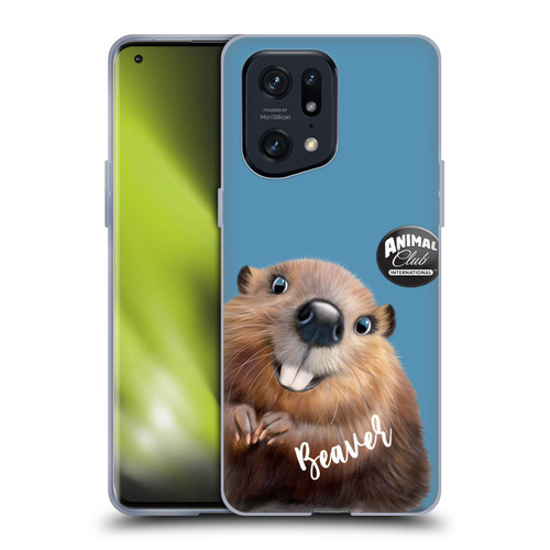 Animal Club International Faces Beaver Soft Gel Case for OPPO Find X5 Pro