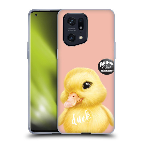 Animal Club International Faces Duck Soft Gel Case for OPPO Find X5 Pro