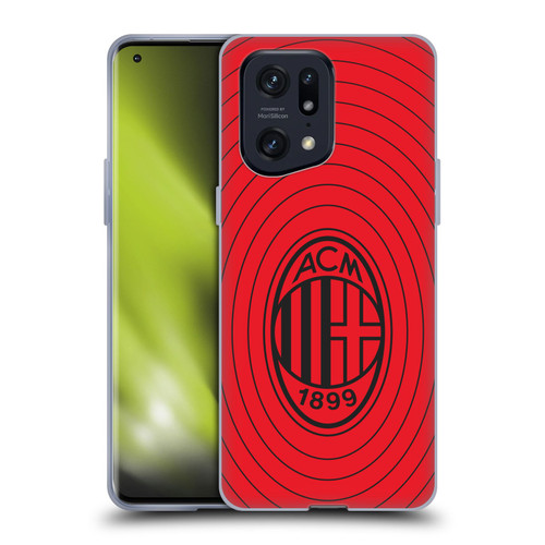 AC Milan Art Red And Black Soft Gel Case for OPPO Find X5 Pro