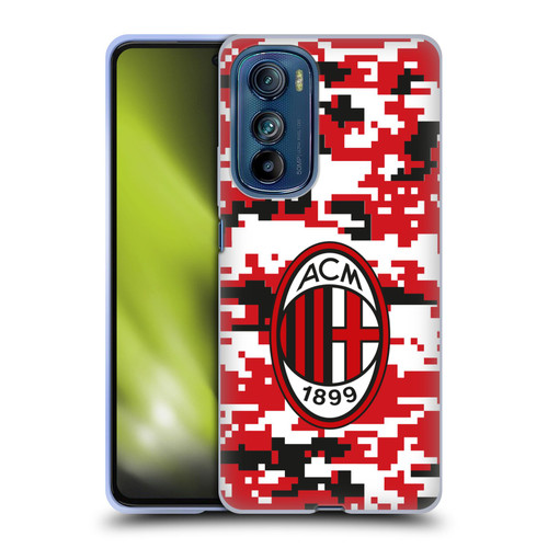 AC Milan Crest Patterns Digital Camouflage Soft Gel Case for Motorola Edge 30