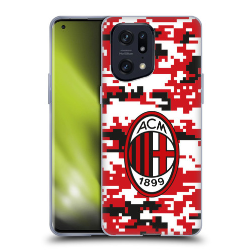 AC Milan Crest Patterns Digital Camouflage Soft Gel Case for OPPO Find X5 Pro