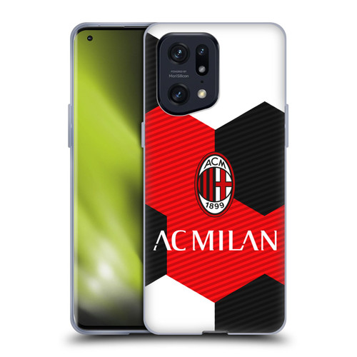 AC Milan Crest Ball Soft Gel Case for OPPO Find X5 Pro