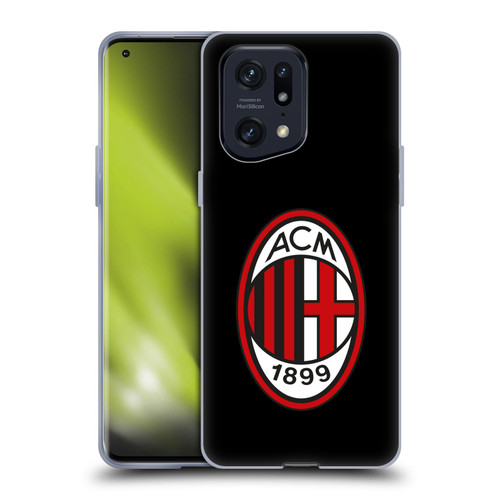 AC Milan Crest Full Colour Black Soft Gel Case for OPPO Find X5 Pro