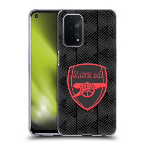 Arsenal FC Crest and Gunners Logo Black Soft Gel Case for OPPO A54 5G