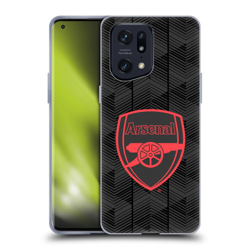 Arsenal FC Crest and Gunners Logo Black Soft Gel Case for OPPO Find X5 Pro