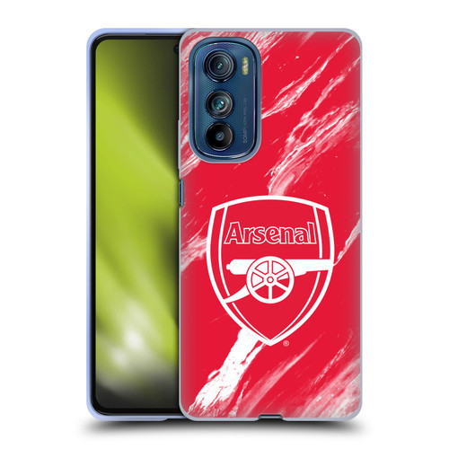 Arsenal FC Crest Patterns Red Marble Soft Gel Case for Motorola Edge 30