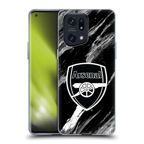 Arsenal FC Crest Patterns Marble Soft Gel Case for OPPO Find X5 Pro