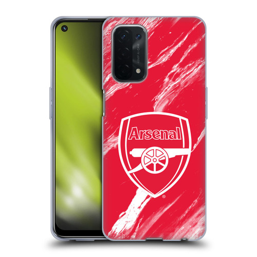 Arsenal FC Crest Patterns Red Marble Soft Gel Case for OPPO A54 5G