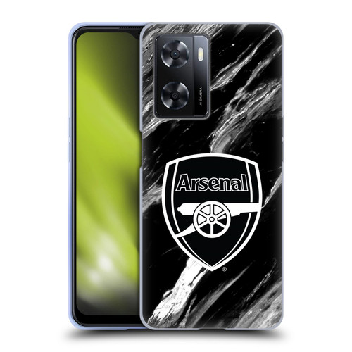 Arsenal FC Crest Patterns Marble Soft Gel Case for OPPO A57s