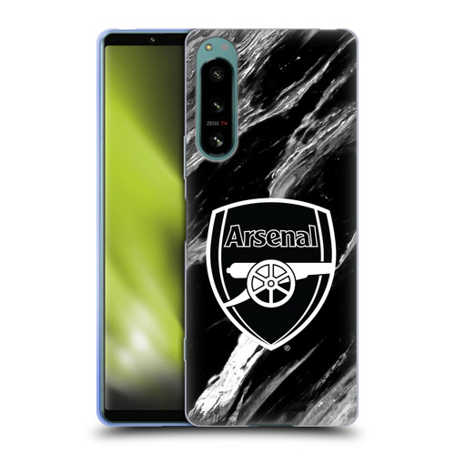 Arsenal FC Crest Patterns Marble Soft Gel Case for Sony Xperia 5 IV