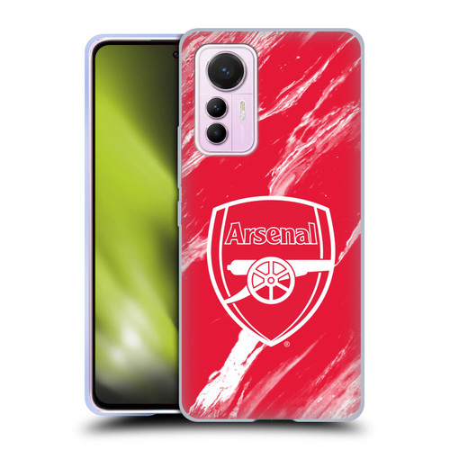 Arsenal FC Crest Patterns Red Marble Soft Gel Case for Xiaomi 12 Lite