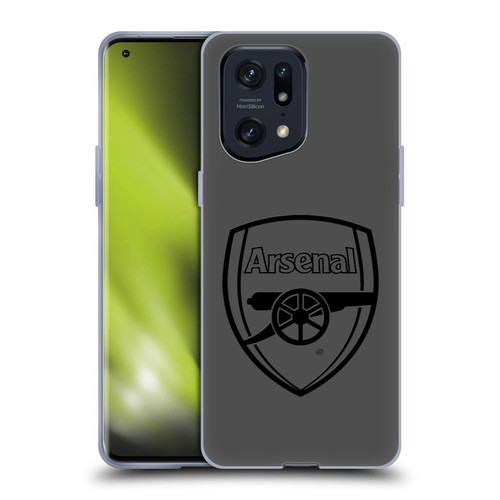 Arsenal FC Crest 2 Black Logo Soft Gel Case for OPPO Find X5 Pro