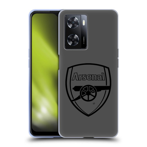 Arsenal FC Crest 2 Black Logo Soft Gel Case for OPPO A57s