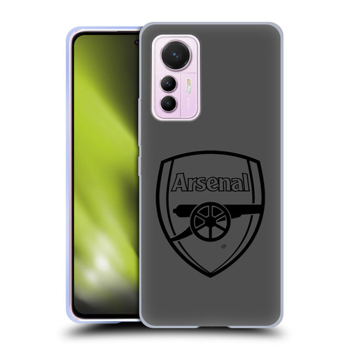 Arsenal FC Crest 2 Black Logo Soft Gel Case for Xiaomi 12 Lite