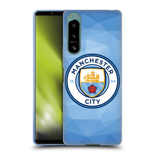 Manchester City Man City FC Badge Geometric Blue Full Colour Soft Gel Case for Sony Xperia 5 IV