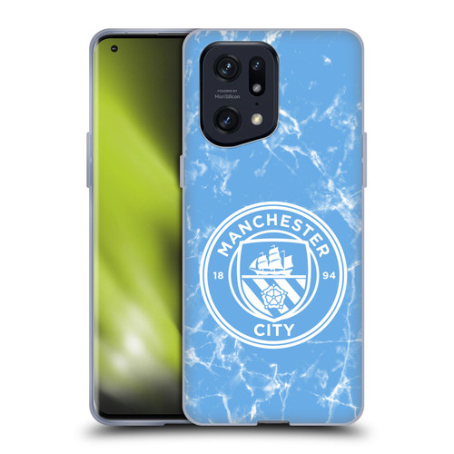 Manchester City Man City FC Marble Badge Blue White Mono Soft Gel Case for OPPO Find X5 Pro