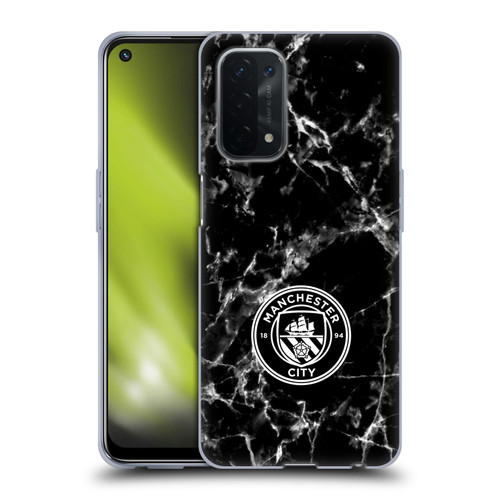 Manchester City Man City FC Marble Badge Black White Mono Soft Gel Case for OPPO A54 5G