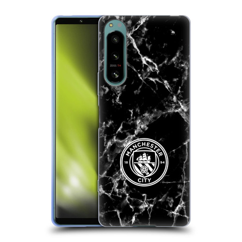 Manchester City Man City FC Marble Badge Black White Mono Soft Gel Case for Sony Xperia 5 IV