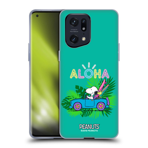 Peanuts Snoopy Aloha Disco Tropical Surf Soft Gel Case for OPPO Find X5 Pro