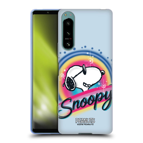 Peanuts Snoopy Boardwalk Airbrush Colourful Sunglasses Soft Gel Case for Sony Xperia 5 IV