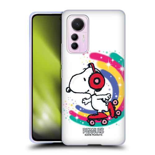 Peanuts Snoopy Boardwalk Airbrush Colourful Skating Soft Gel Case for Xiaomi 12 Lite