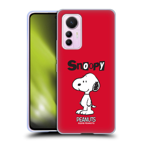 Peanuts Characters Snoopy Soft Gel Case for Xiaomi 12 Lite