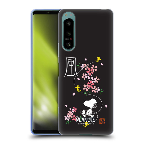 Peanuts Oriental Snoopy Cherry Blossoms Soft Gel Case for Sony Xperia 5 IV