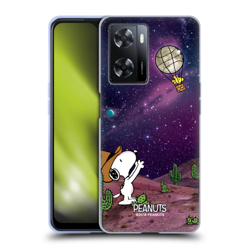 Peanuts Snoopy Space Cowboy Nebula Balloon Woodstock Soft Gel Case for OPPO A57s
