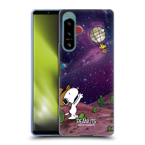 Peanuts Snoopy Space Cowboy Nebula Balloon Woodstock Soft Gel Case for Sony Xperia 5 IV