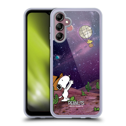 Peanuts Snoopy Space Cowboy Nebula Balloon Woodstock Soft Gel Case for Samsung Galaxy A14 5G