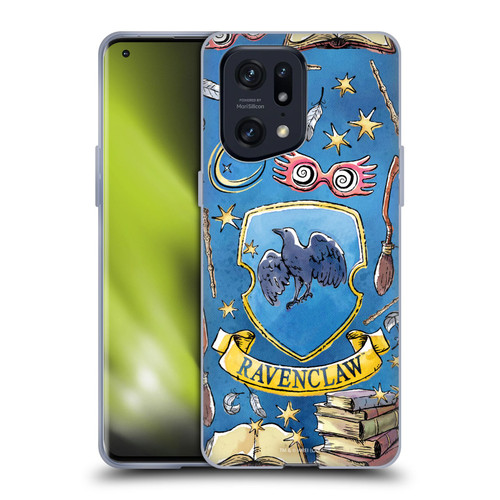 Harry Potter Deathly Hallows XIII Ravenclaw Pattern Soft Gel Case for OPPO Find X5 Pro