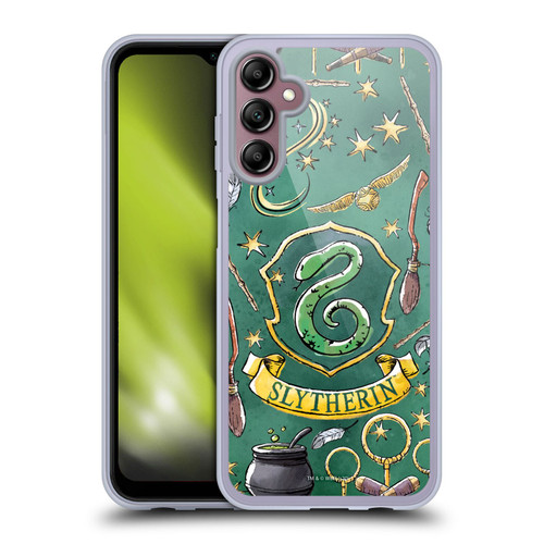 Harry Potter Deathly Hallows XIII Slytherin Pattern Soft Gel Case for Samsung Galaxy A14 5G