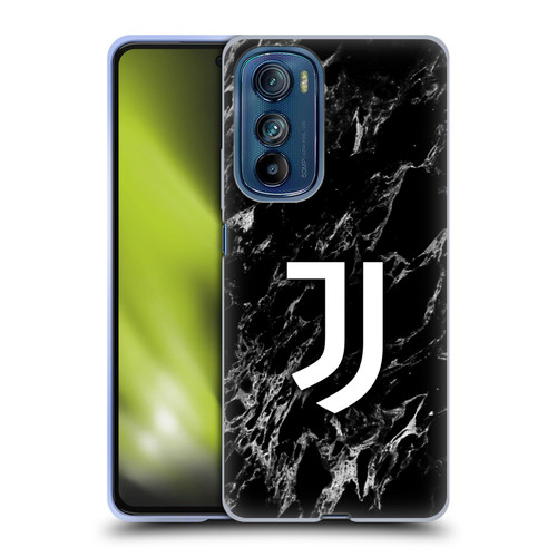 Juventus Football Club Marble Black Soft Gel Case for Motorola Edge 30