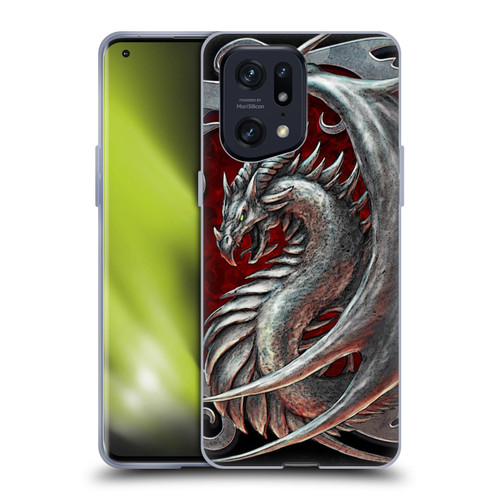 Christos Karapanos Dragons 2 Talisman Silver Soft Gel Case for OPPO Find X5 Pro