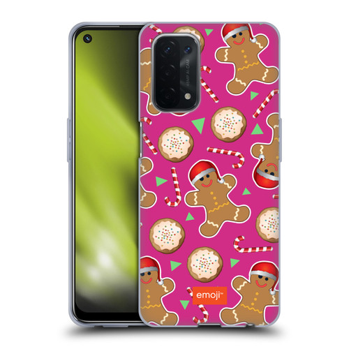 emoji® Christmas Patterns Gingerbread Cookies Soft Gel Case for OPPO A54 5G