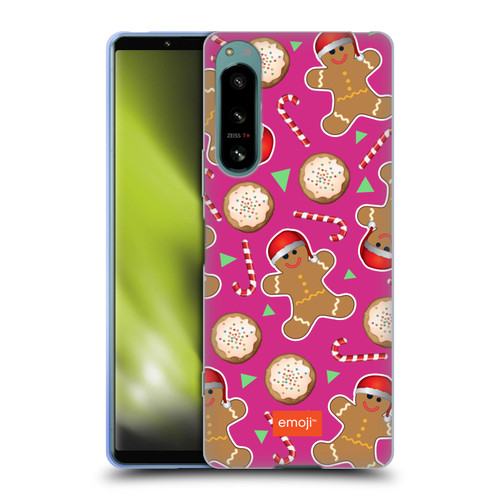 emoji® Christmas Patterns Gingerbread Cookies Soft Gel Case for Sony Xperia 5 IV