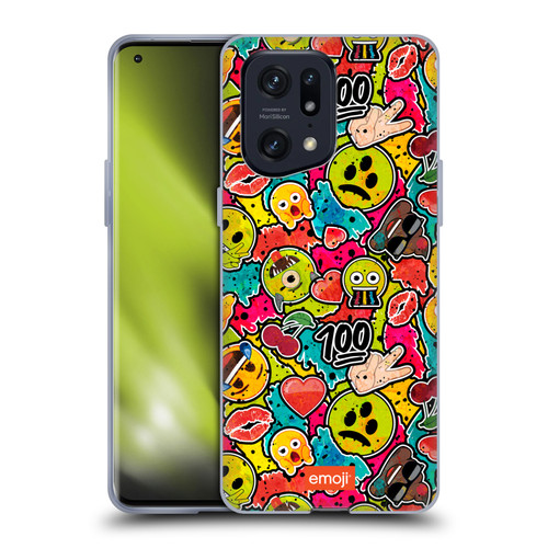 emoji® Graffiti Colours Soft Gel Case for OPPO Find X5 Pro