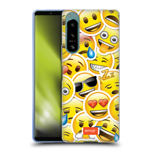 emoji® Smileys Sticker Soft Gel Case for Sony Xperia 5 IV