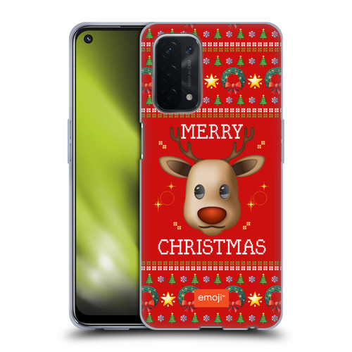 emoji® Ugly Christmas Reindeer Soft Gel Case for OPPO A54 5G