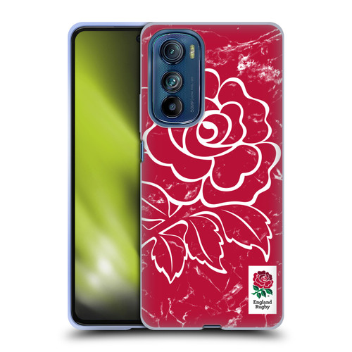 England Rugby Union Marble Red Soft Gel Case for Motorola Edge 30