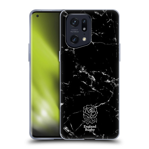 England Rugby Union Marble Black Soft Gel Case for OPPO Find X5 Pro