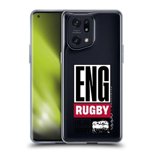 England Rugby Union RED ROSE Eng Rugby Logo Soft Gel Case for OPPO Find X5 Pro