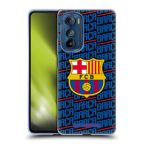 FC Barcelona Crest Patterns Barca Soft Gel Case for Motorola Edge 30