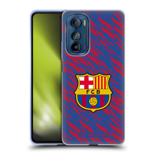 FC Barcelona Crest Patterns Glitch Soft Gel Case for Motorola Edge 30