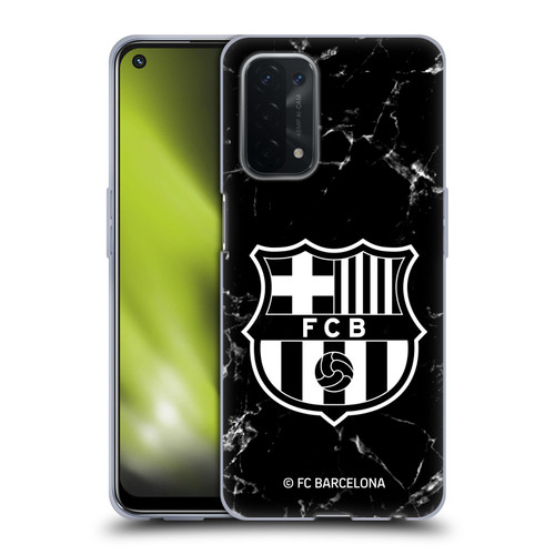 FC Barcelona Crest Patterns Black Marble Soft Gel Case for OPPO A54 5G