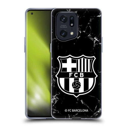 FC Barcelona Crest Patterns Black Marble Soft Gel Case for OPPO Find X5 Pro